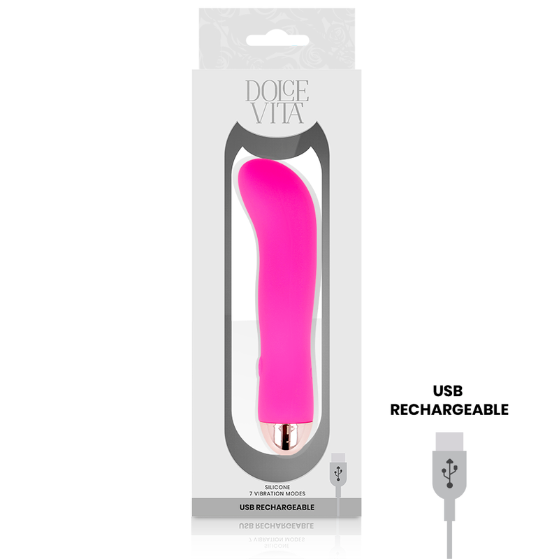 Vibratore ricaricabile dolce vita rosa a 7 velocità