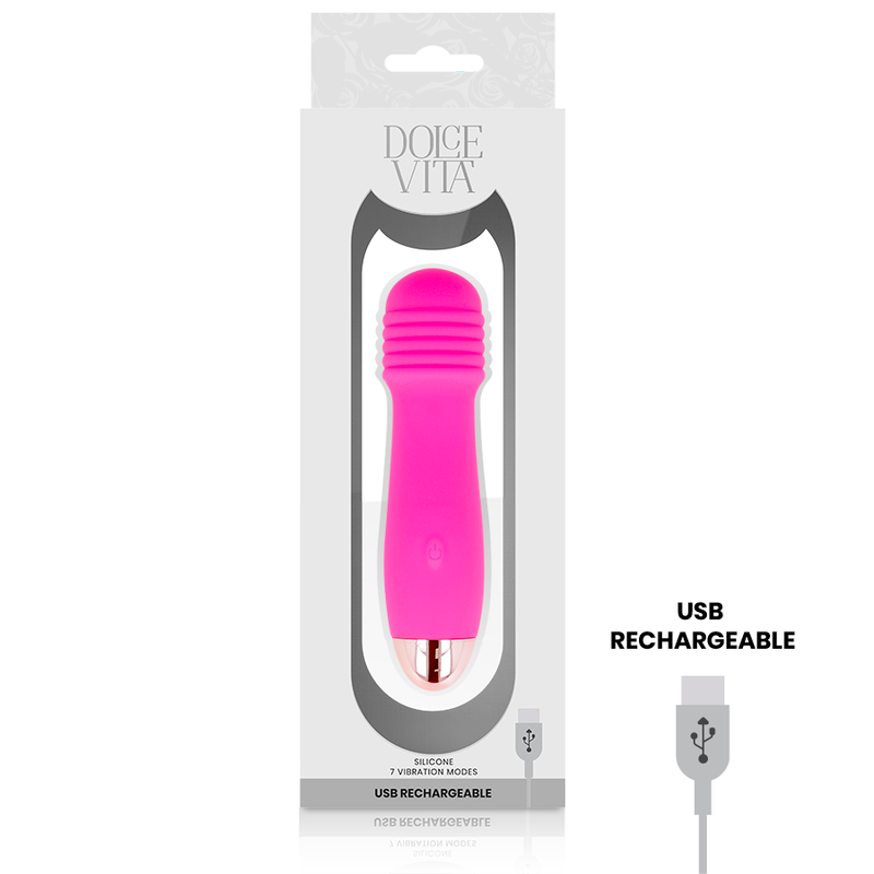Vibratore ricaricabile dolce vita tre rosa 7 velocità