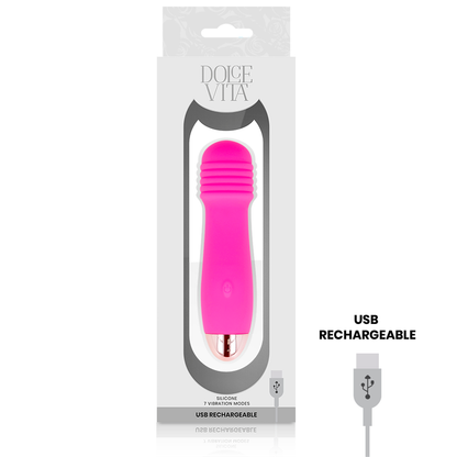 Vibratore ricaricabile dolce vita tre rosa 7 velocità