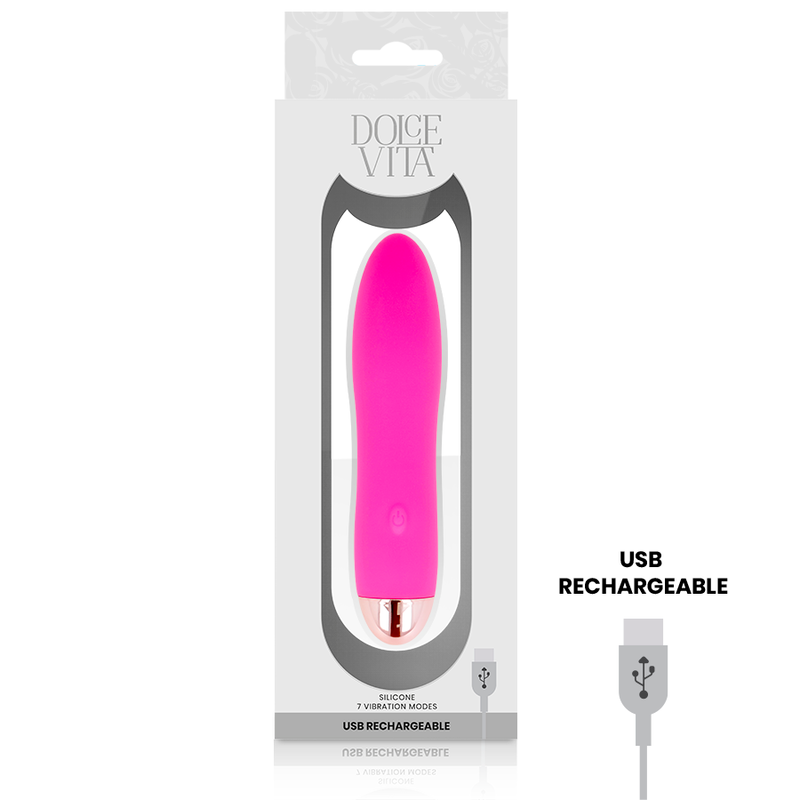Vibratore ricaricabile dolce vita quattro rosa 7 velocità