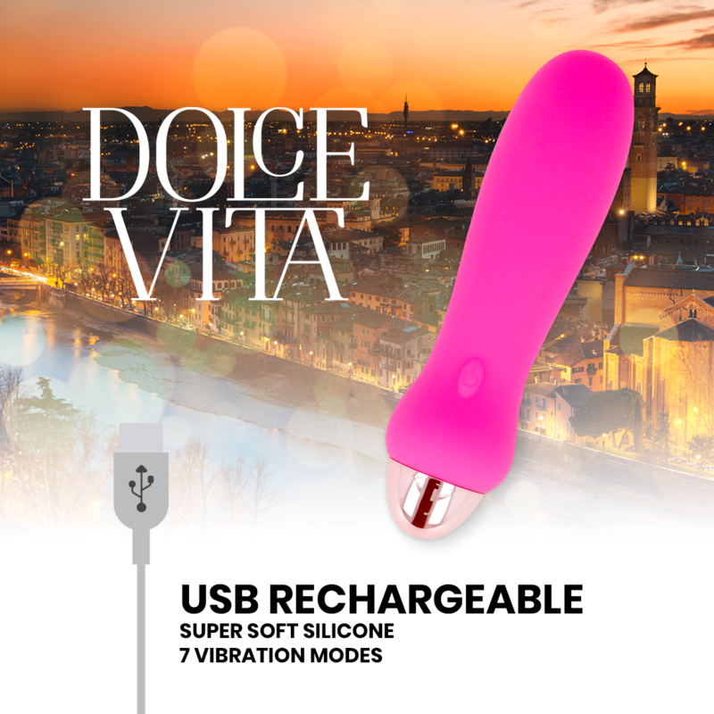 Vibratore ricaricabile dolce vita cinque rosa 7 velocità