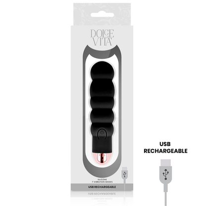 Vibratore ricaricabile dolce vita sei nero 7 velocità