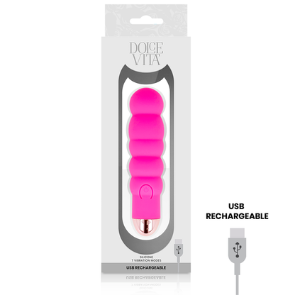 Vibratore ricaricabile dolce vita sei rosa 7 velocità