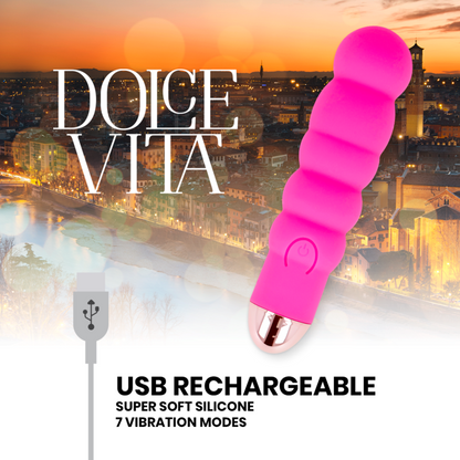 Vibratore ricaricabile dolce vita sei rosa 7 velocità