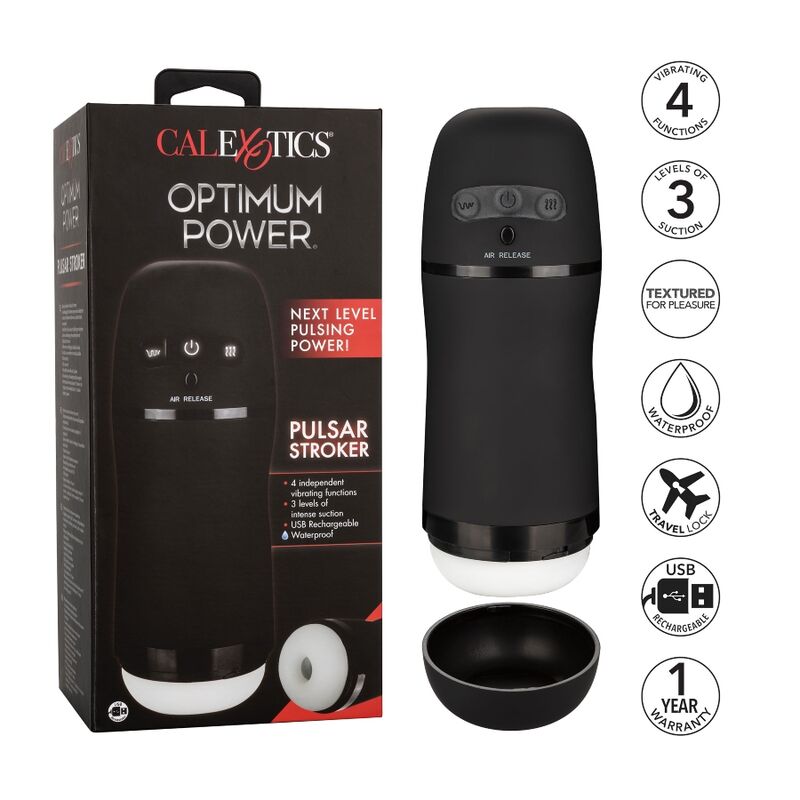 Fonctions de vibration et d'aspiration du power stroker Calex