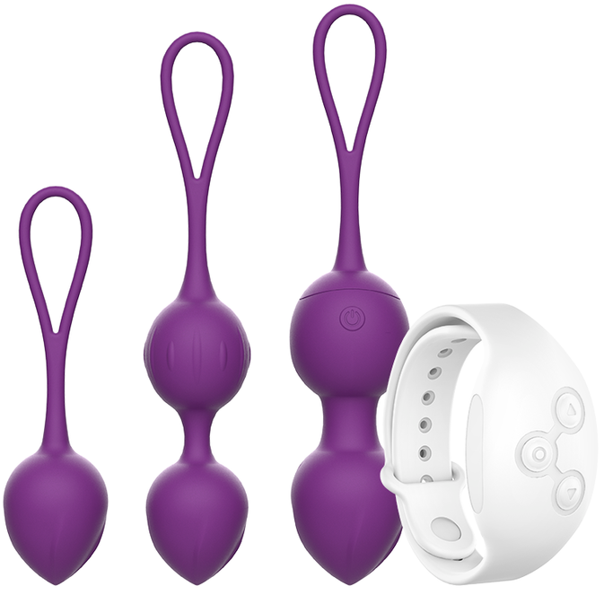 Palline vaginali Rewolution rewobeads vibranti con telecomando e tecnologia watchme Viola