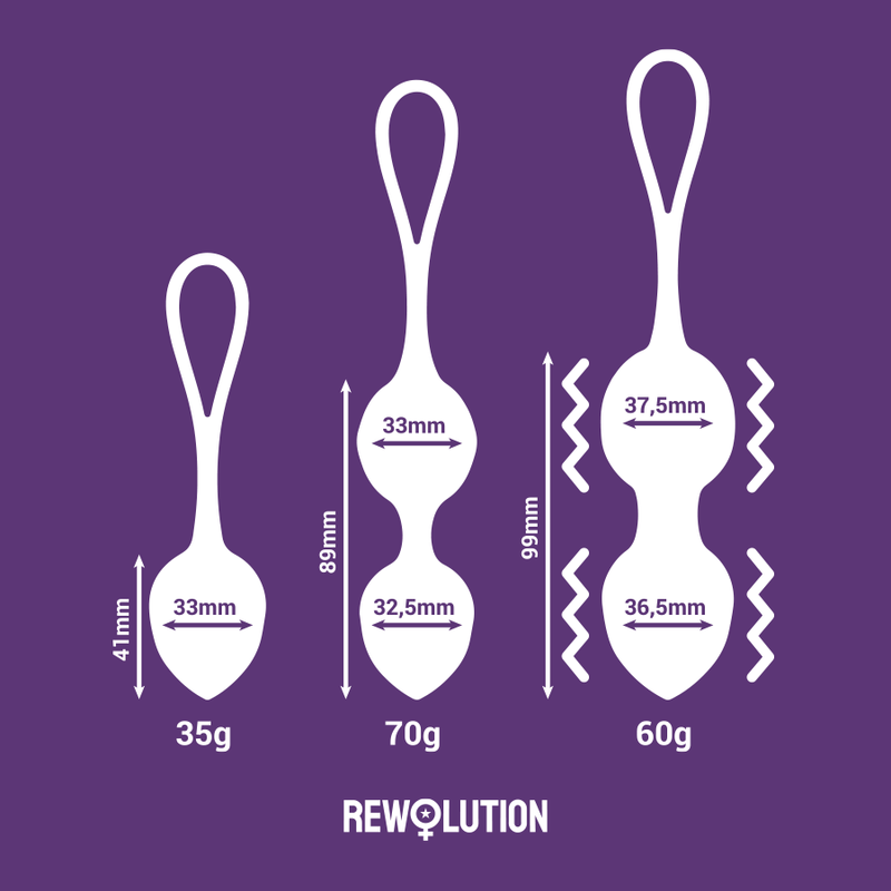 Palline vaginali Rewolution rewobeads vibranti con telecomando e tecnologia watchme Viola