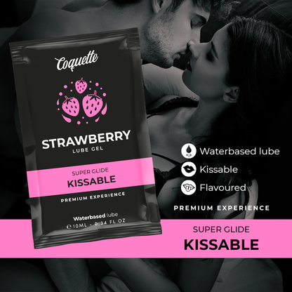 Gel lubrificante alla fragola baciabile all''acqua coquette 10 ml