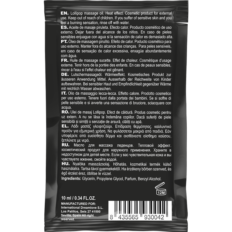 Lecca lecca coquette olio da massaggio kissable sensazione riscaldante 10 ml