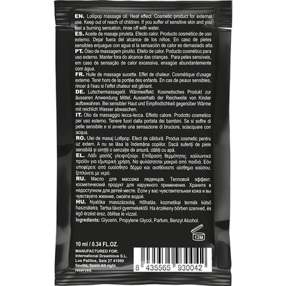 Lecca lecca coquette olio da massaggio kissable sensazione riscaldante 10 ml