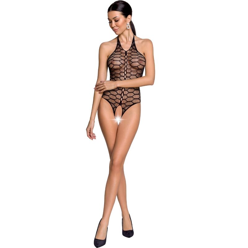 Passion woman bs087 bodystocking - nero taglia unica