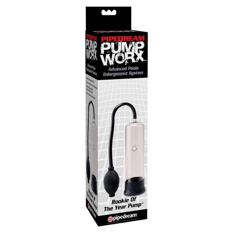 Pompa per il pene Pump worx Rookie of the year Pump Piperdream nero/trasparente