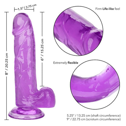 Dildo regina dimensioni calex - viola 15,3 cm