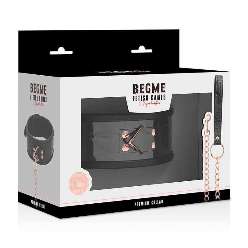 Begme black edition premium collare in pelle vegana