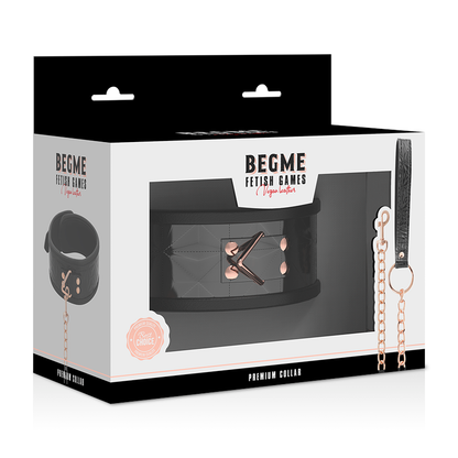 Begme black edition premium collare in pelle vegana