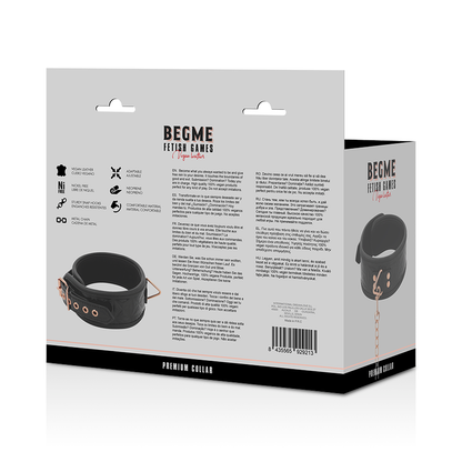 Begme black edition premium collare in pelle vegana