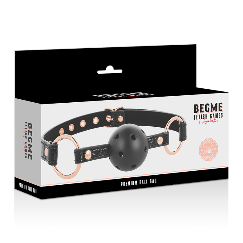 Begme black edition ball gag vegan in pelle