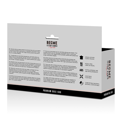 Begme black edition ball gag vegan in pelle