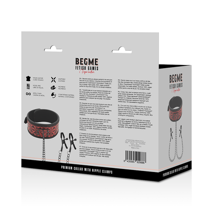 Collana begme red edition con catene e capezzoli