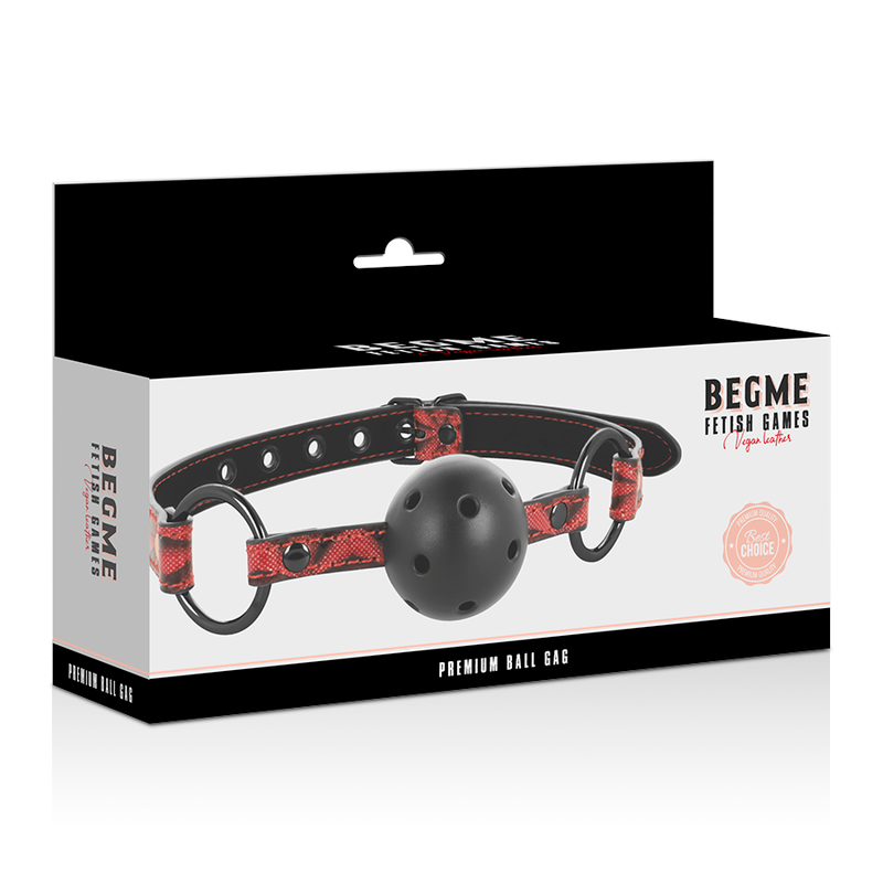 Gagging Begme In Pelle Vegana Rosso