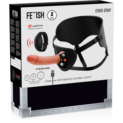 Strap-on dildo Fetish Submissive Cyber strap con orologio watchme e vibrazione S
