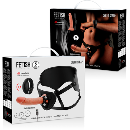 Strap-on dildo Fetish Submissive Cyber strap con orologio watchme e vibrazione S