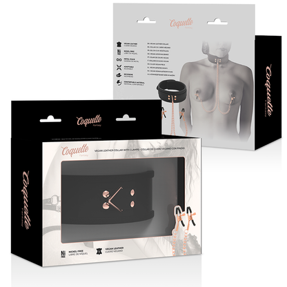 Coquette fantasy collar with nipples clamps