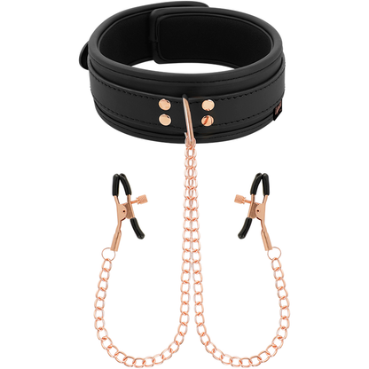 Coquette fantasy collar with nipples clamps