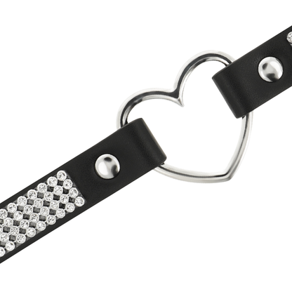 Coquette hand crafted choker vegan leather  - heart