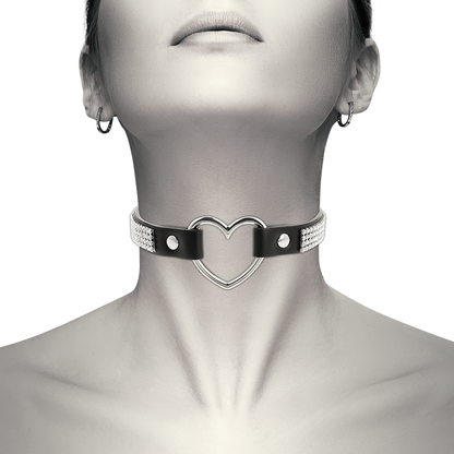 Coquette hand crafted choker vegan leather  - heart