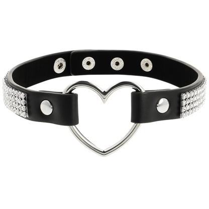 Coquette hand crafted choker vegan leather  - heart
