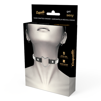 Coquette hand crafted choker vegan leather  - heart