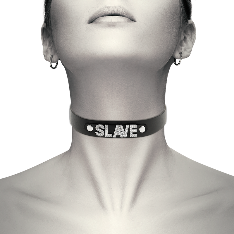 Coquette hand crafted choker vegan leather  - slave
