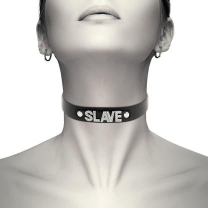 Coquette hand crafted choker vegan leather  - slave