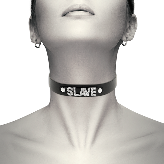 Coquette hand crafted choker vegan leather  - slave