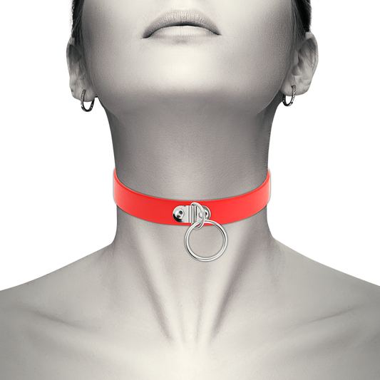 Coquette hand crafted choker fetish - red