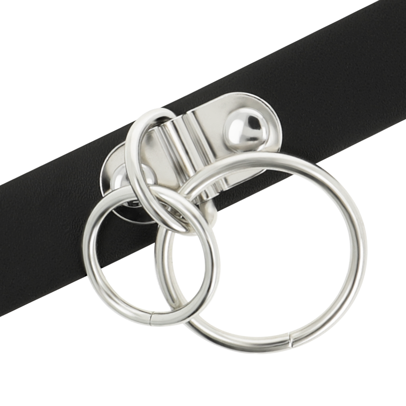 Coquette hand crafted choker vegan leather  - double ring