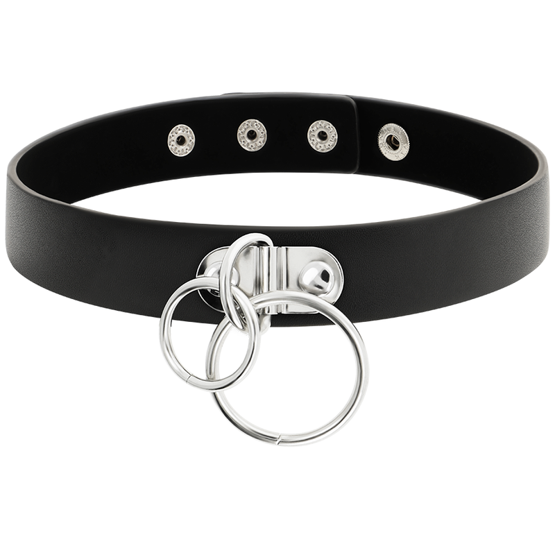 Coquette hand crafted choker vegan leather  - double ring