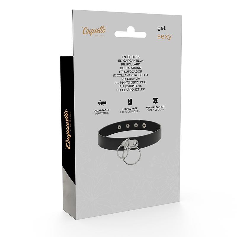 Coquette hand crafted choker vegan leather  - double ring