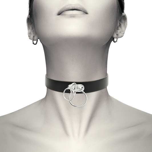 Coquette hand crafted choker vegan leather  - double ring