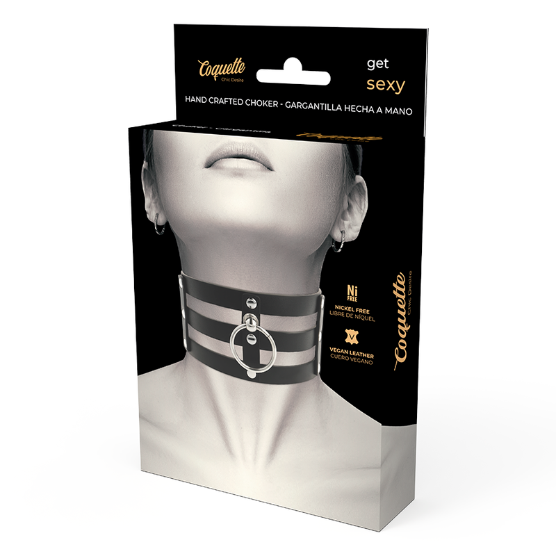 Coquette hand crafted choker vegan leather  - fetish
