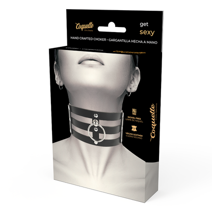 Coquette hand crafted choker vegan leather  - fetish
