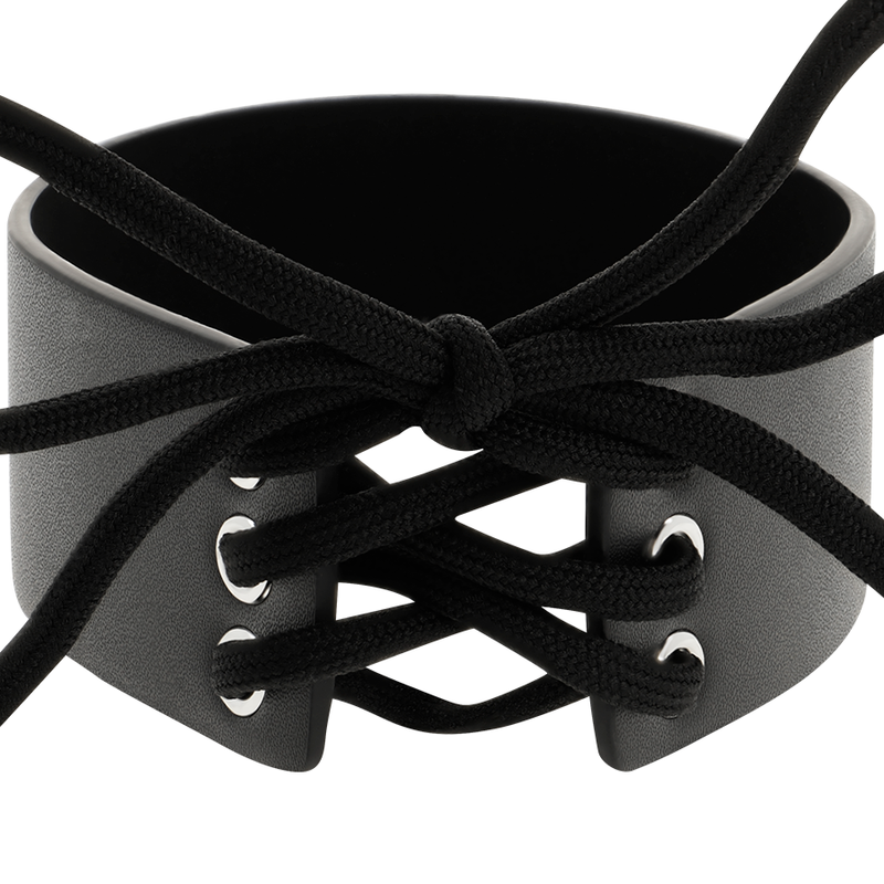 Coquette choker artisanal en cuir végétalien