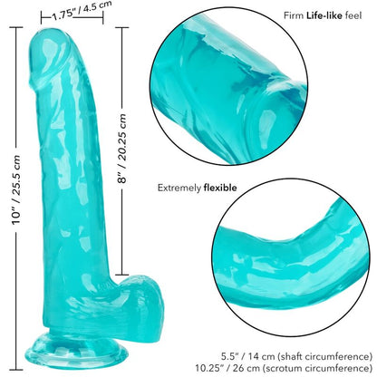 Calex size queen dildo - azul 20.3 cm