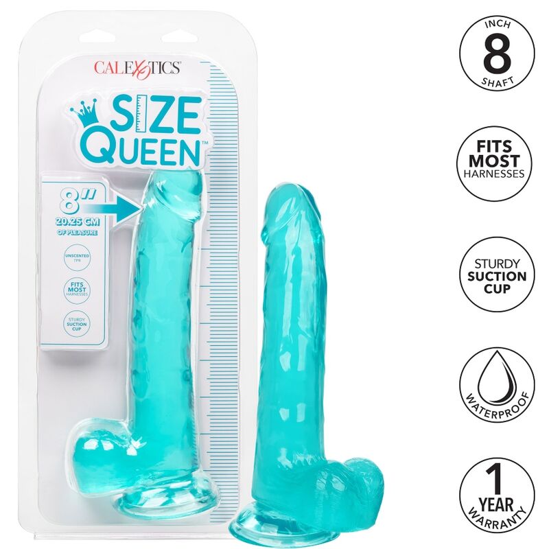 Calex size queen dildo - azul 20.3 cm