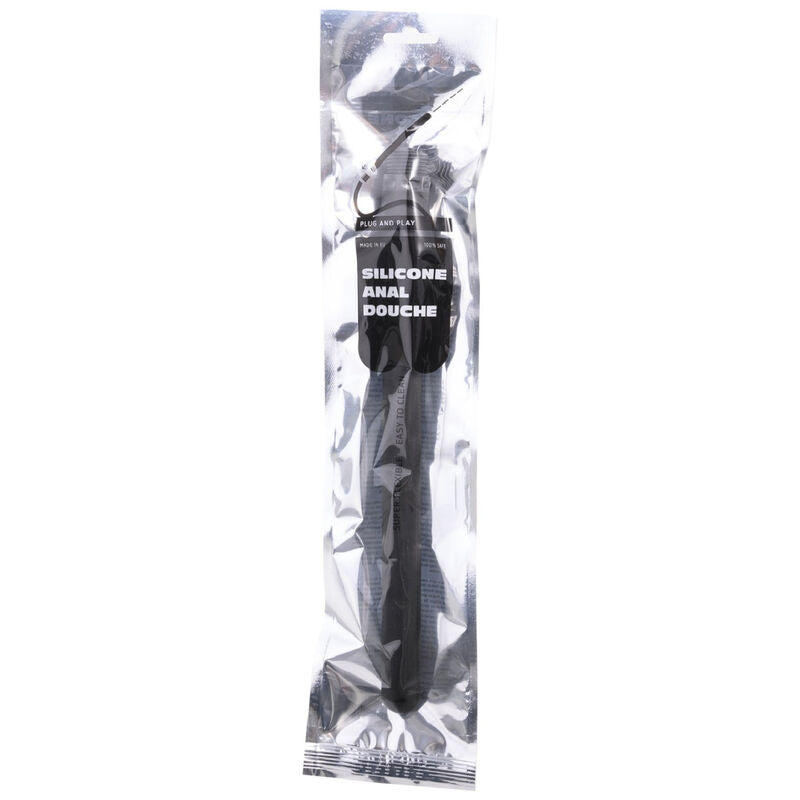 Tappo per doccia anale in silicone tutto nero 27cm