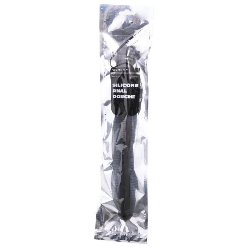 Doccia anale in silicone rigato tutto nero 27cm