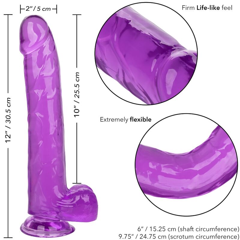 Dildo regina dimensioni calex - viola 25,5 cm