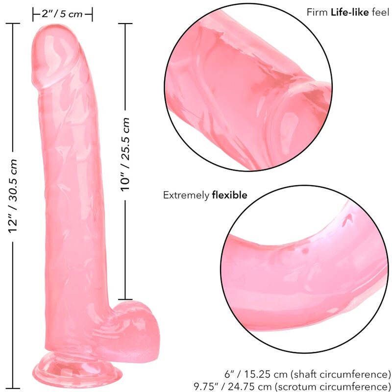 Dildo regina dimensioni calex - rosa 25,5 cm