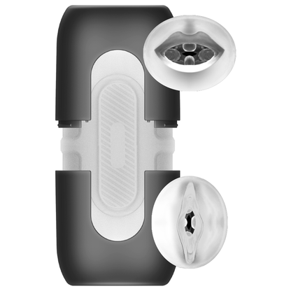 Masturbateur pour hommes - Jamyjob double masturbateur turbo blanc